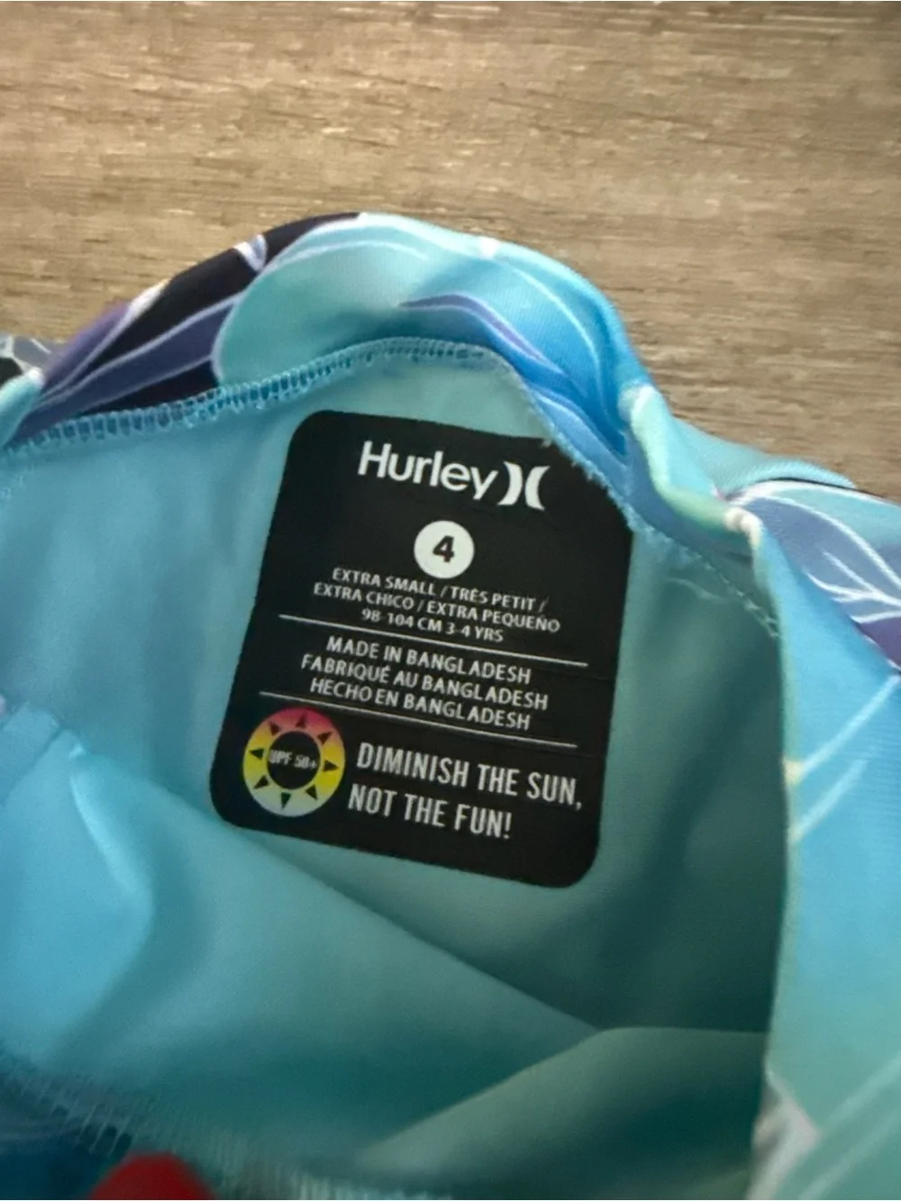 Hurley Girls' Turquoise Floral 3-Piece Swim Set